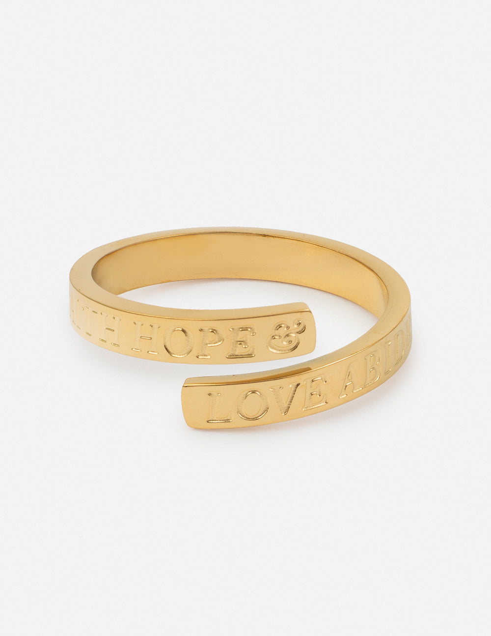 Gold-tone engraved band ring set, stacked design