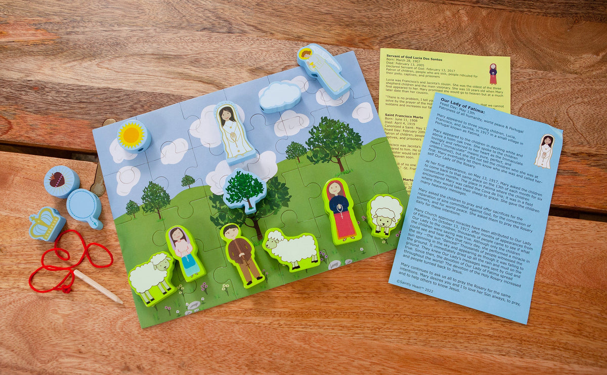 Children's lacing activity puzzle set with illustrated board and instruction cards