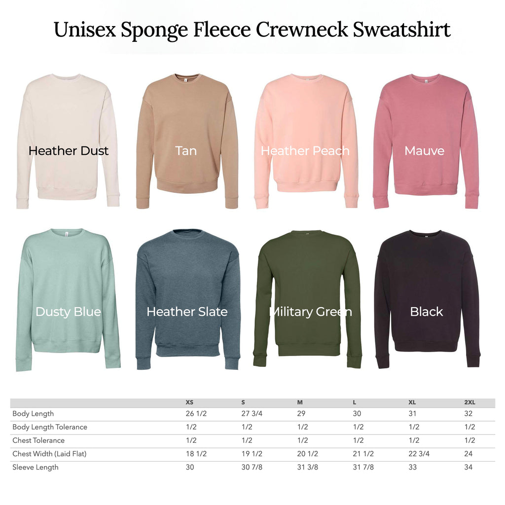 Unisex sponge fleece crewneck sweatshirt in Heather Dust color, front view