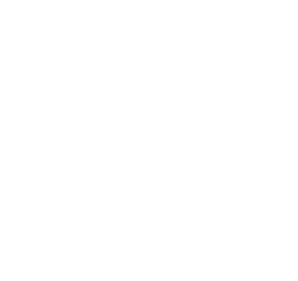 Heart-shaped vinyl decal with white mountain "GOD" lettering and dripping details