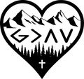 Black-on-black vinyl decal design, heart-shaped layout
