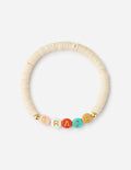 Cream beaded letter bracelet with multicolor beads spelling GRACE