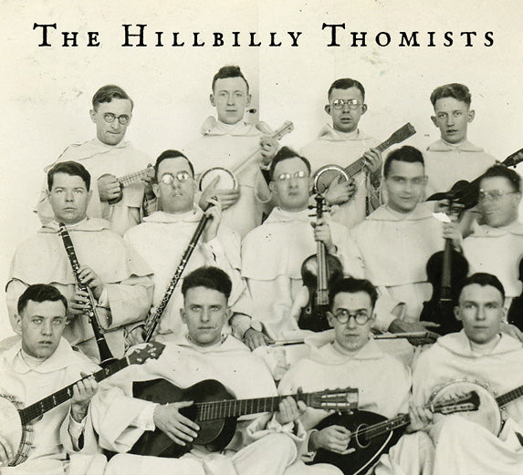Album cover with group of musicians holding banjos, guitars, and trumpets.