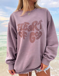 Mauve unisex crewneck sweatshirt with Heart of God front graphic