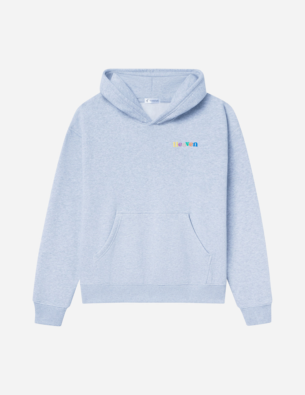 Heather gray unisex hoodie with hood and front kangaroo pocket, Heaven logo