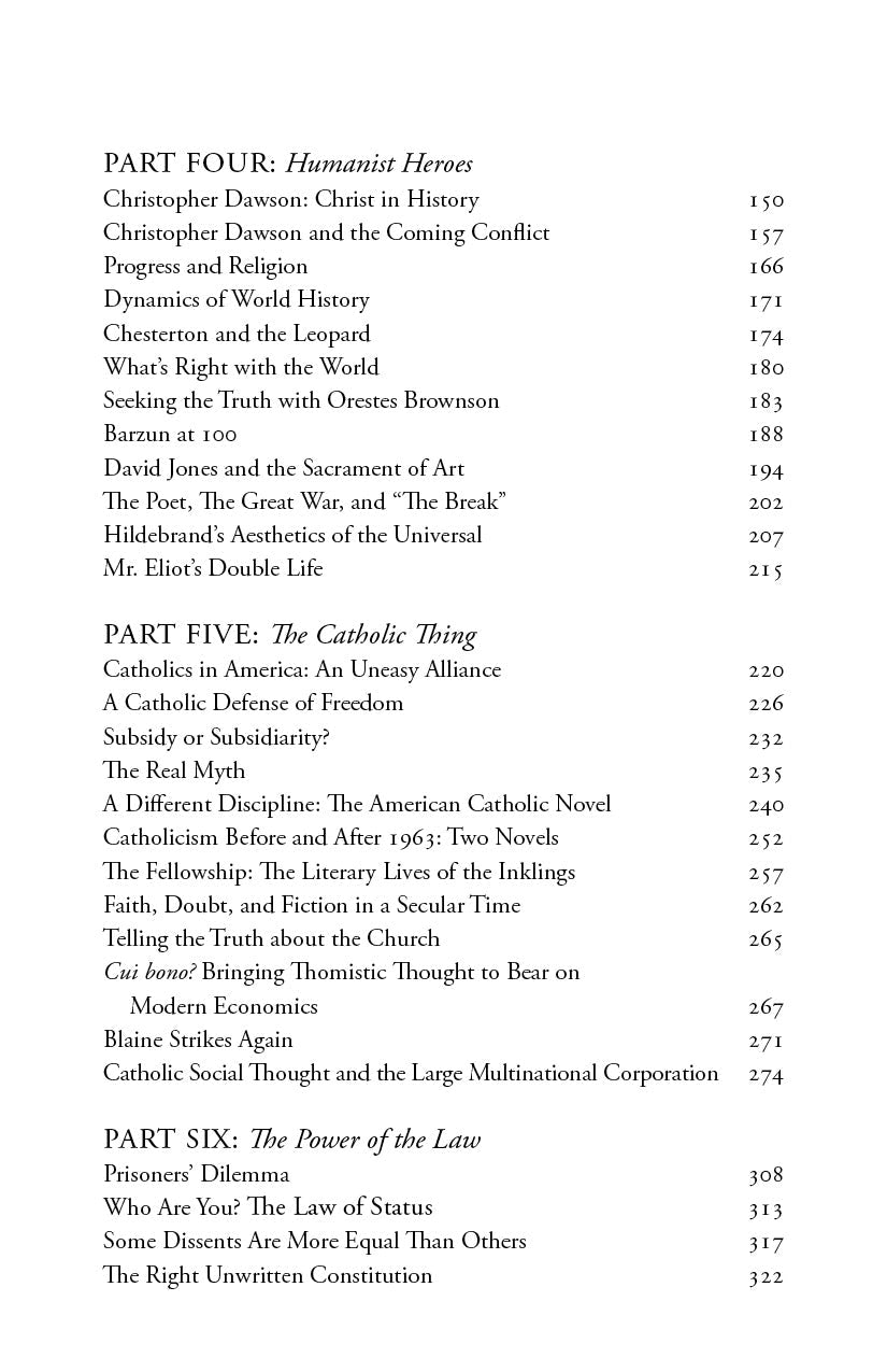 Book table of contents page for Parts Four and Five with page numbers