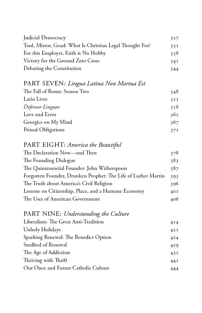 Book table of contents page for Parts Seven to Eight with page numbers