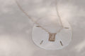 925 sterling silver paperclip scapular pendant with rectangular Saint figure