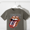 Dark gray Comfort Colors T-shirt with Speak Life graphic lips and tongue