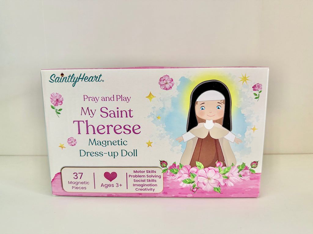 Magnetic wooden dress-up doll set in My Saint Therese box
