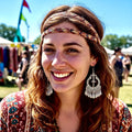 Silver cross drop earrings with round filigree frame and fringe tassels