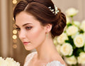 Gold hoop earrings with cross dangle, multicolor zircon accents for wedding wear