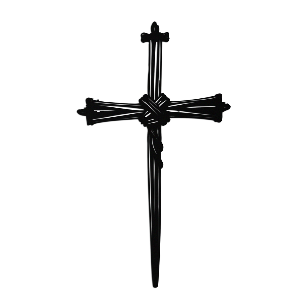 Black metal cross wall art