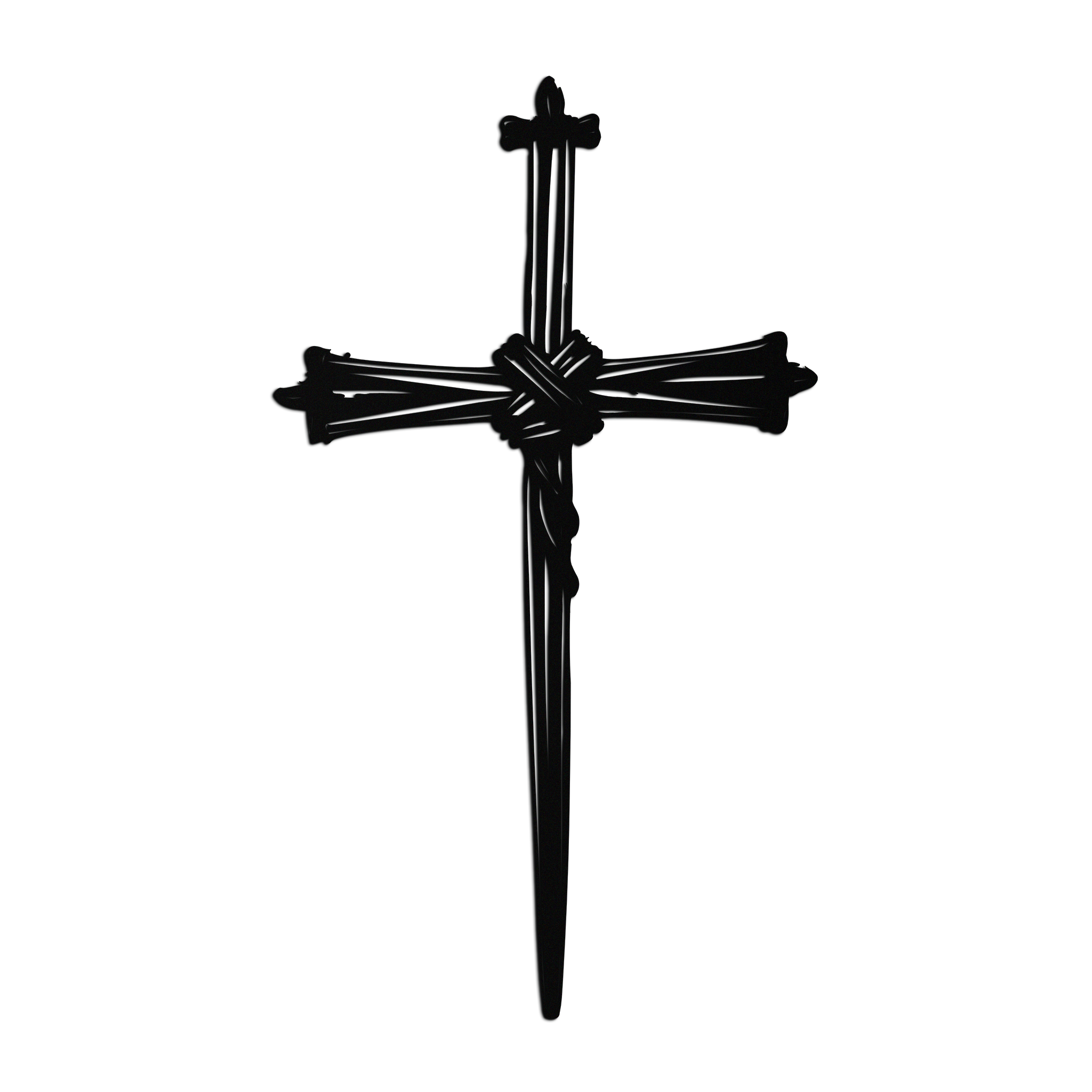 Black metal cross wall art