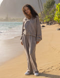Brown full-zip hoodie with hood, front zipper, and kangaroo pocket