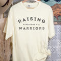 Cream t-shirt with Raising Warriors Ephesians 6:11 front graphic