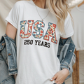 Crewneck T-shirt with USA 1776 floral print and '250 YEARS'