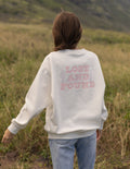 Unisex crewneck sweatshirt, light cream back graphic print and ribbed cuffs