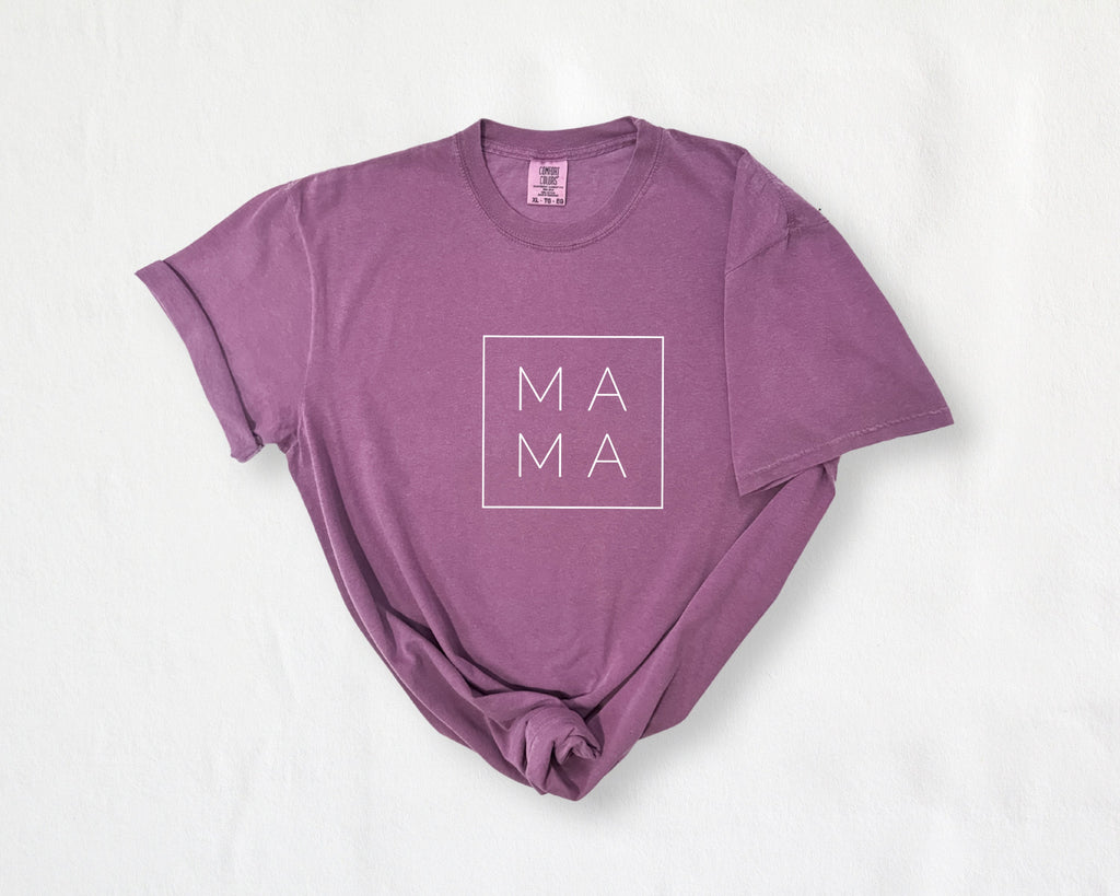 Amethyst boxy T-shirt with 'MA' square logo print