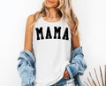 Mama Comfort Colors tank top, white, condensed MAMA print, scoop neck
