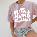 Mama T-shirt, lavender with white 'MAMA' graphic