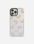 Transparent phone case with butterfly pattern, camera cutouts, New Creation