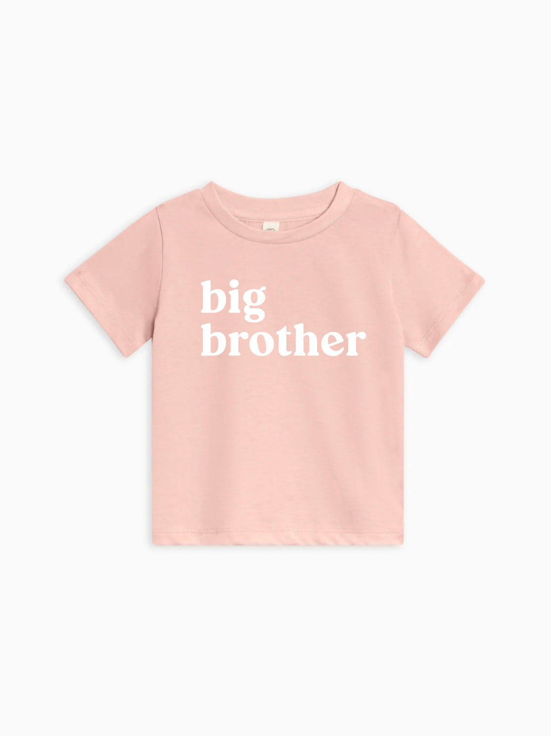 Kids organic cotton T-shirt, light pink, "big brother" front print