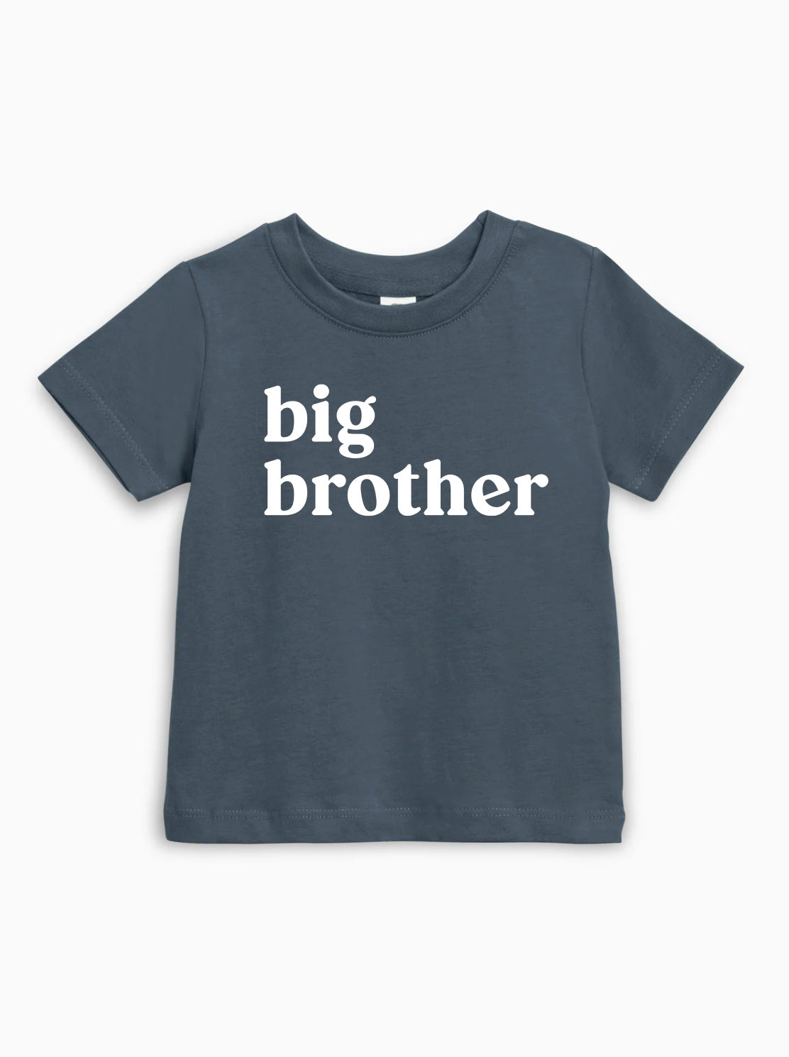 Kids organic cotton T-shirt, dark blue, "big brother" front print