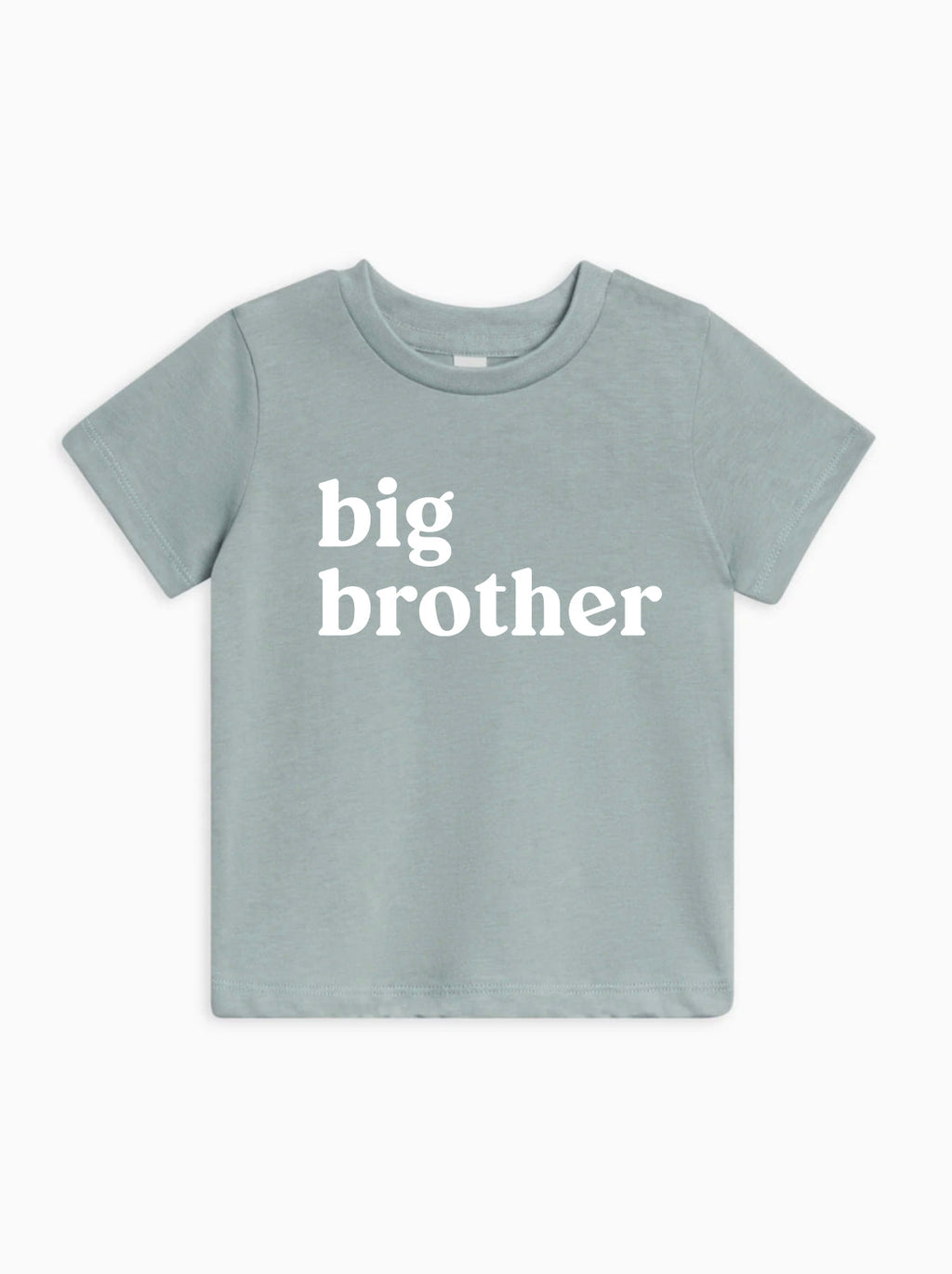 Kids organic cotton T-shirt, slate blue, "big brother" front print