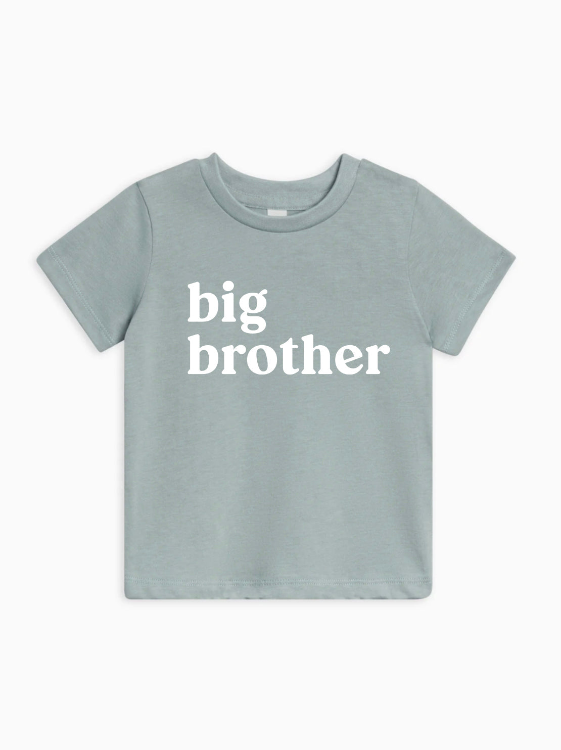 Kids organic cotton T-shirt, slate blue, "big brother" front print