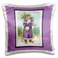 Purple framed vintage Santa Christmas pillow case, purple artwork panel