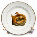 Porcelain Christmas greeting plate with nativity scene Mary, Joseph, and baby Jesus