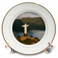 Porcelain decorative plate with Jesus statue on Corcovado mountain artwork