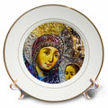 Porcelain decorative plate with Mary and Jesus religious icon artwork