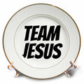 Porcelain plate with gold rim and TEAM JESUS text on white center