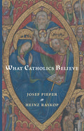 Religious book with illustrated Catholic cover, haloed figures, and gold title lettering