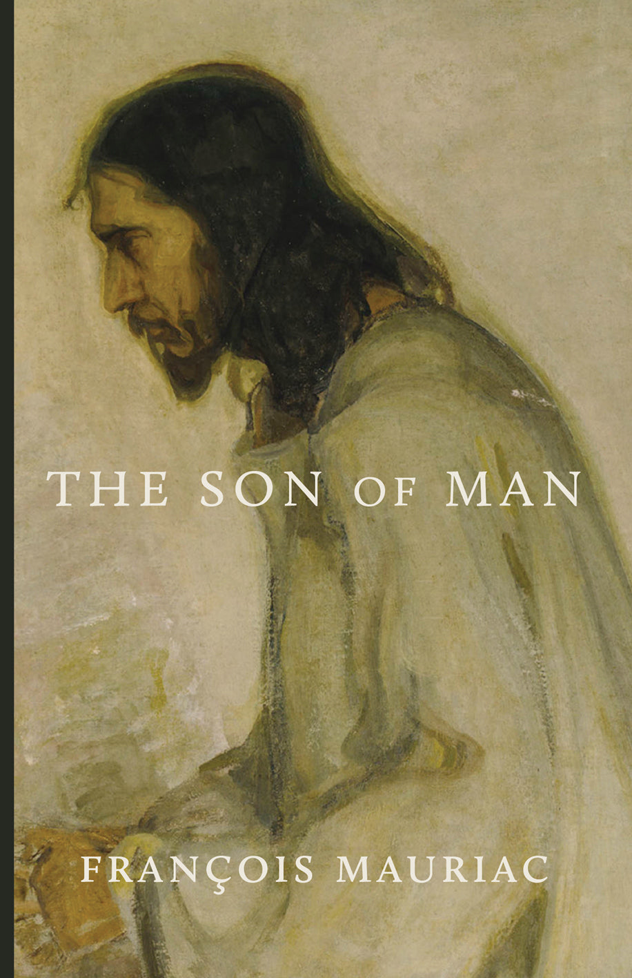 Book cover with painting of a man in a robe; title and author text in white