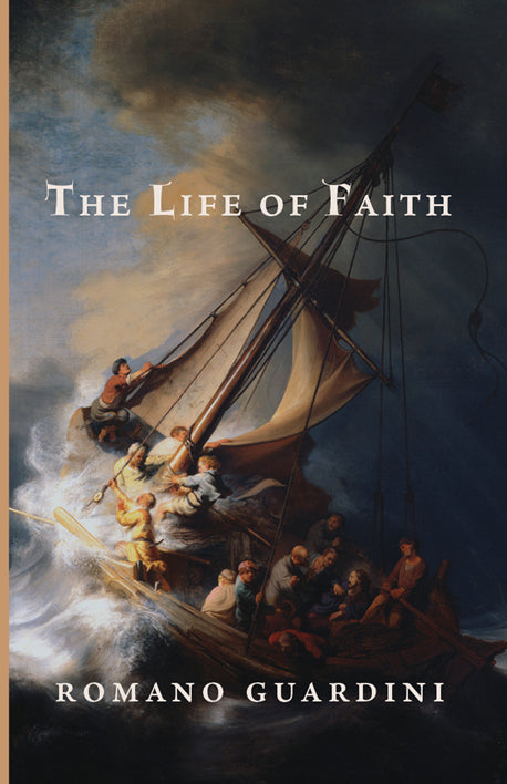 Book cover: "The Life of Faith" by Romano Guardini, illustrated sailing scene