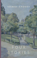 Book cover with illustrated garden landscape and large white title text