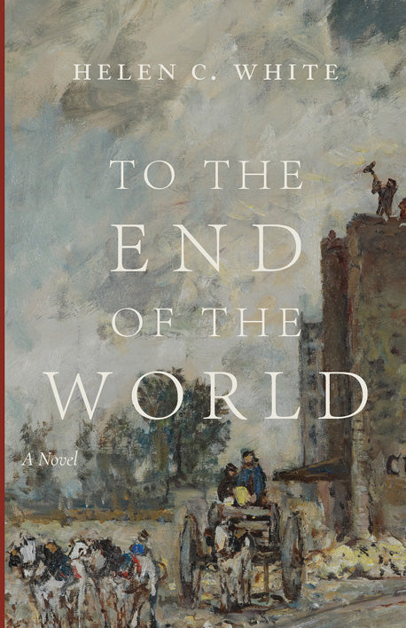 Novel book cover with illustrated scene and large title lettering