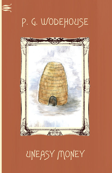 Book cover with framed illustration of a beehive and warm-toned border