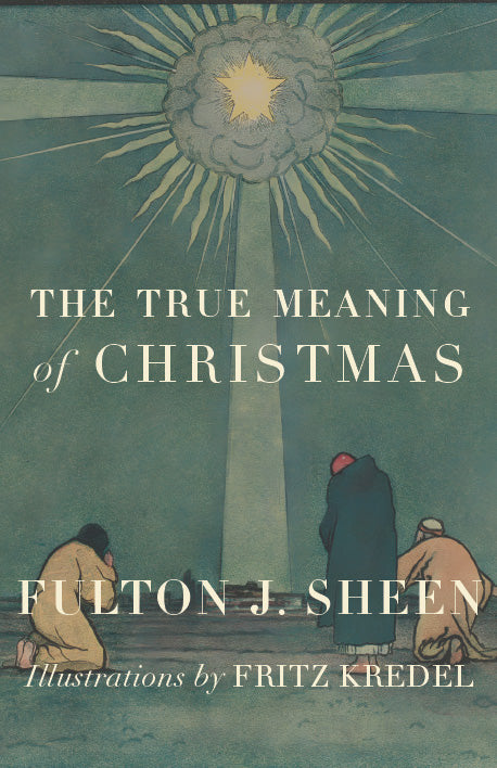 Christmas book cover with sunburst artwork and title lettering
