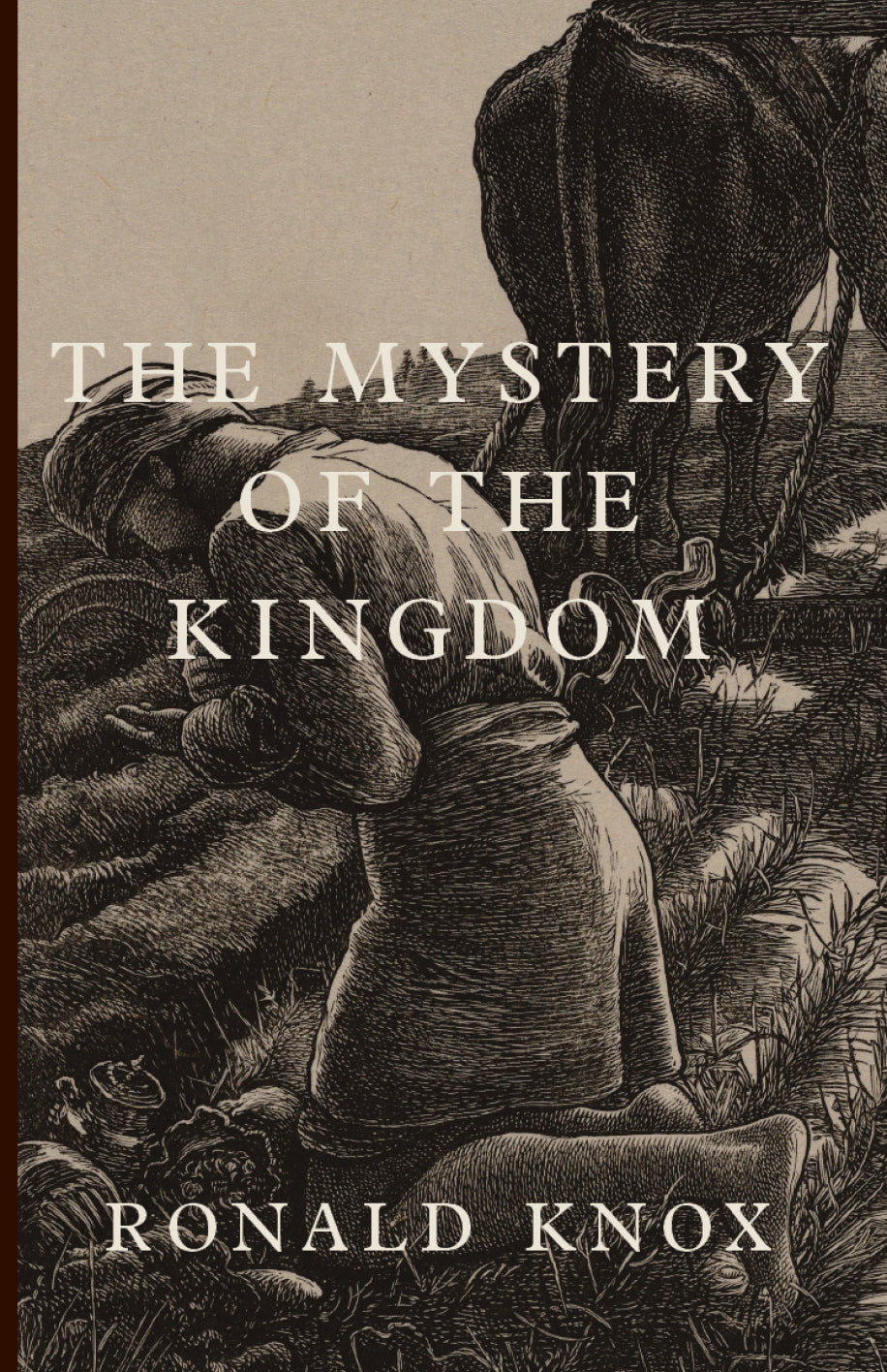 Book cover with illustrated dark scene, 'Mystery of the Kingdom' and Ronald Knox
