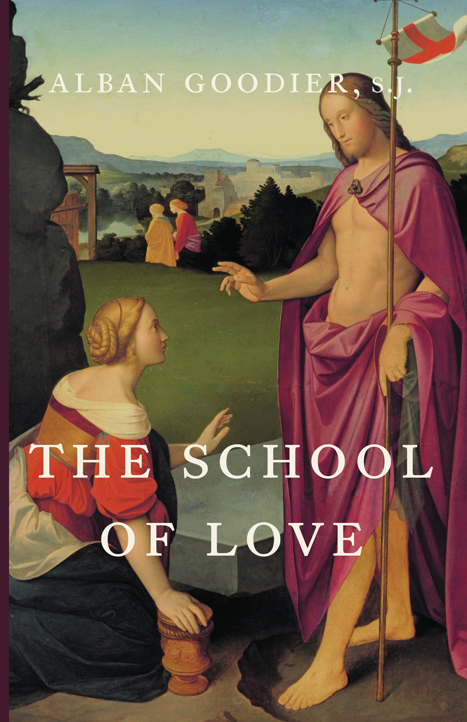 Book cover with painted figures and large title text, author line at top