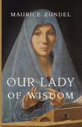 Book cover with robed woman in blue veil and large title text