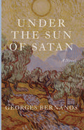Novel book cover with illustrated landscape and title text "Under the Sun of Satan"