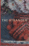 Novel book cover with abstract red, blue, and gray artwork; white title lettering