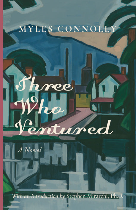 Three Who Ventured novel book cover with illustrated city scene and title text