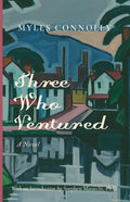 Three Who Ventured novel book cover with illustrated city scene and title text