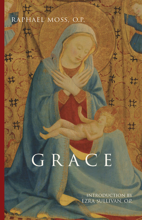 Religious book cover with Madonna-style figure holding a child, title GRACE